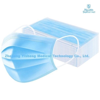 3 Falten-Antinebel-blaue medizinisches Verfahrens-Gesichtsmaske mit Earloope Yeshield blaues 25/Box Flüssig-beständig